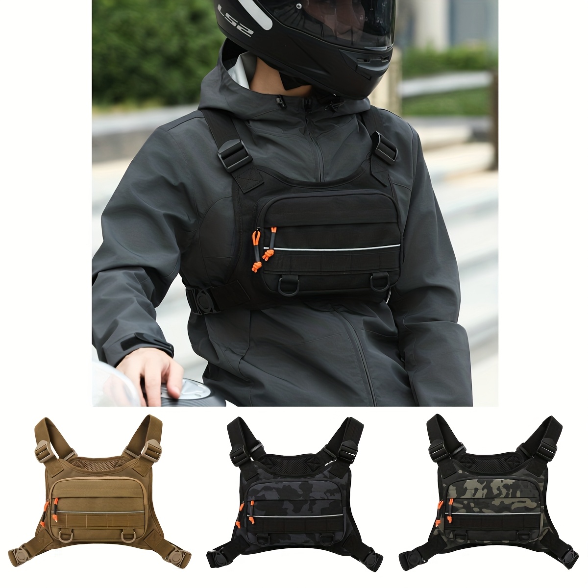 Outdoor Adventure With No Backpack - 1-teilige Herren-Outdoor-Brusttasche aus Oxford-Stoff, geeignet zum