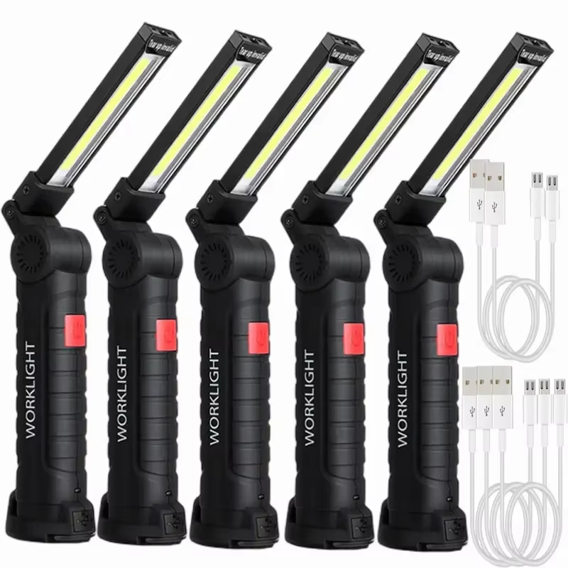 Outdoor Adventures - Tragbare COB-LED-Taschenlampe, USB wiederaufladbar, Arbeitsleuchte, magnetische