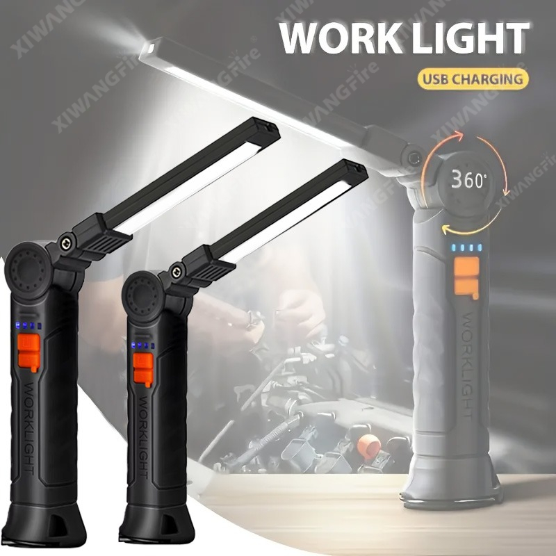 Outdoor Adventures - Wiederaufladbare LED-Taschenlampe, Arbeitsleuchte mit Magnet und