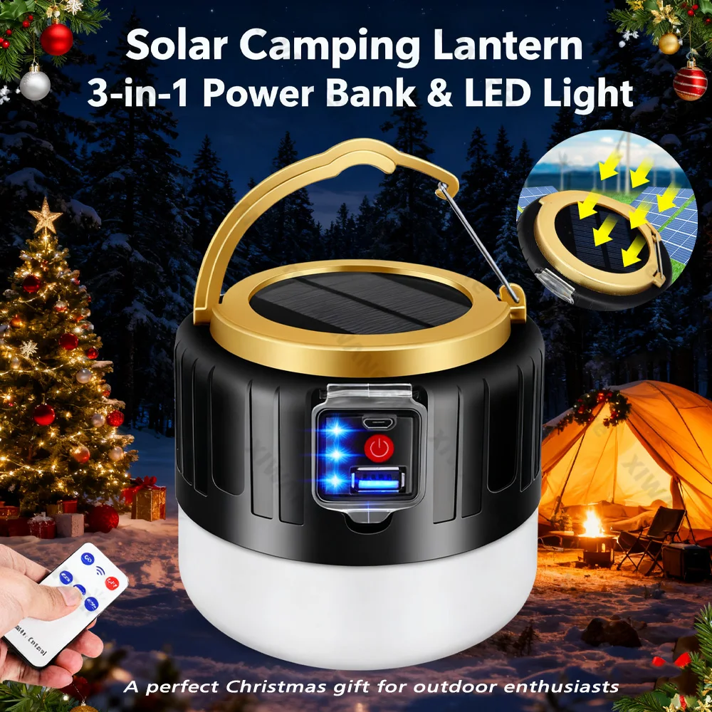 Outdoor Adventure Ideas - All-in-1 Solar-Campinglaterne mit Powerbank und Fernbedienung
