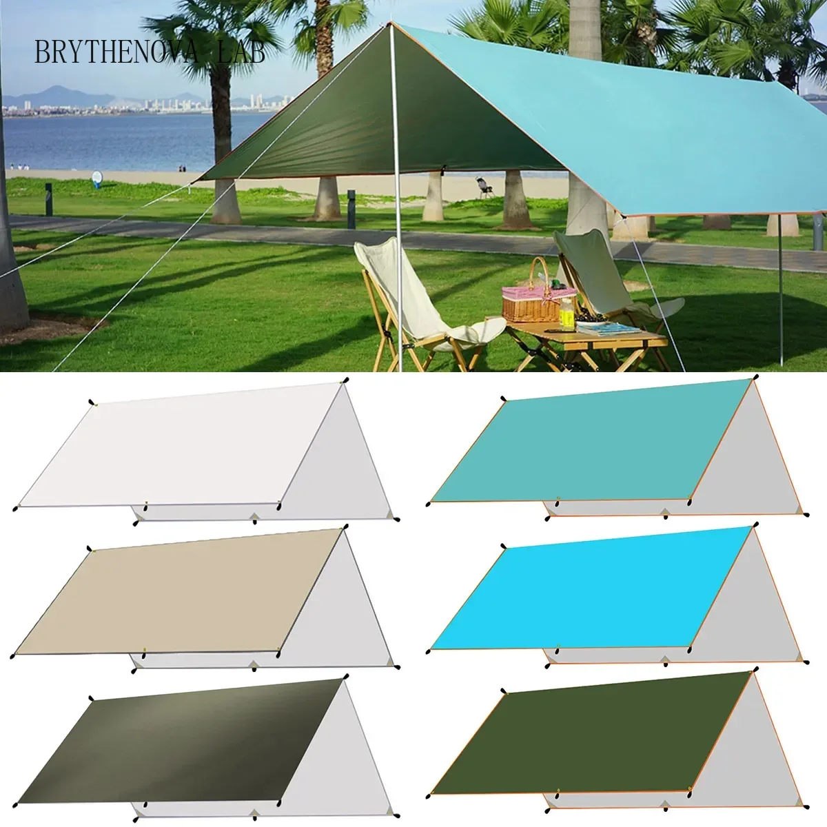 Hammock Rain Tarp - Camping-Plane Wasserdichte Zeltplane Regenschutz UV-Schutz Bodenmatte
