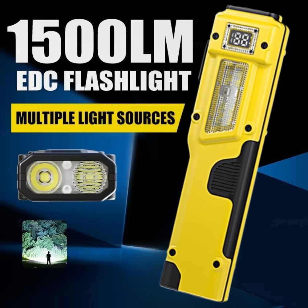 Outdoor Adventures - Ultradünne EDC Wiederaufladbare LED-Taschenlampe mit Batterieanzeige