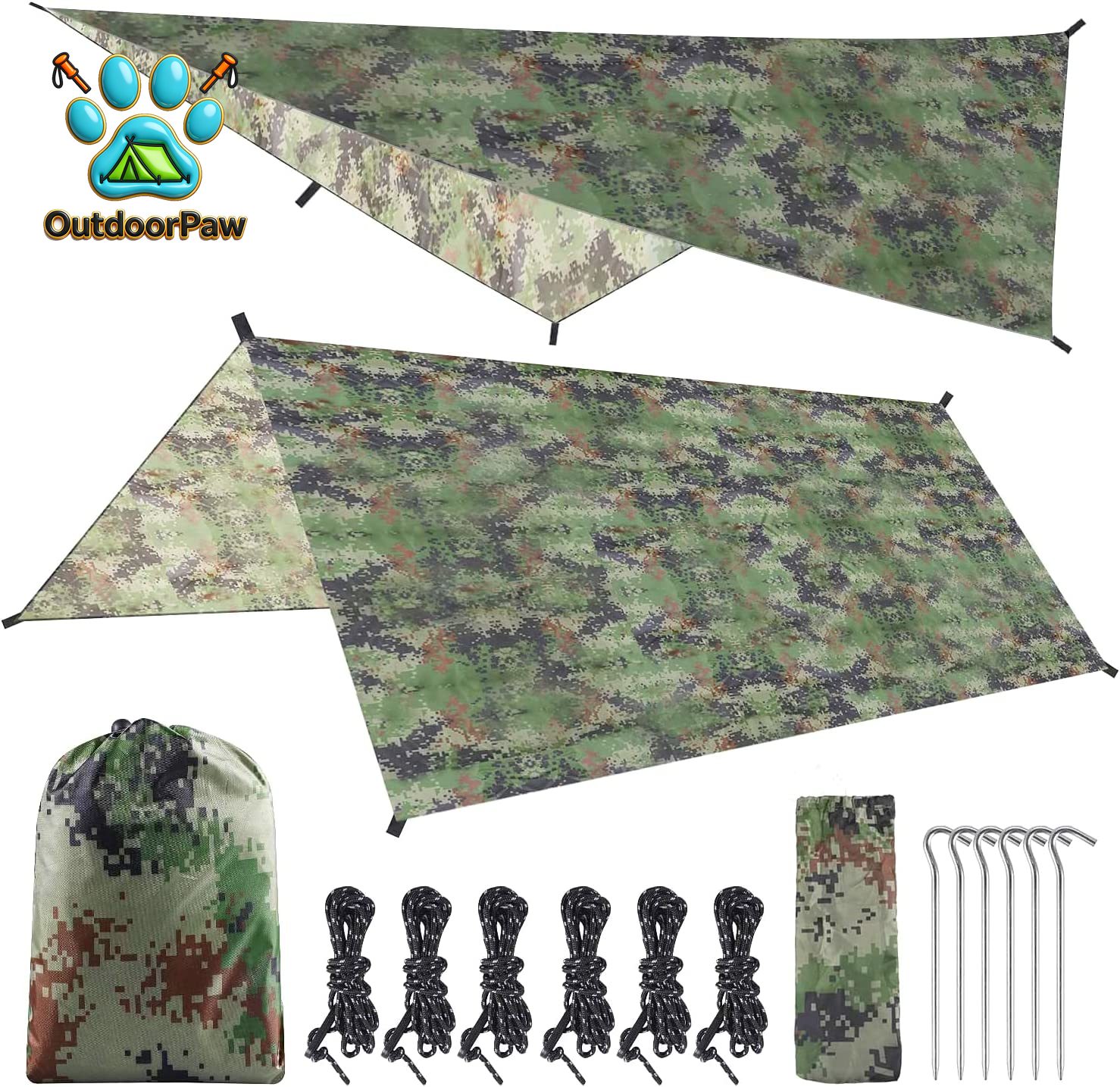 Hammock Rain Tarp - Hängematte Regenschutzplane 3x3m Wasserdichte Campingplane UV-Schutz