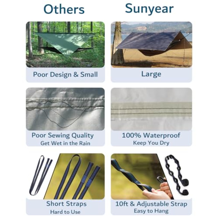 Tragbare Camping-Hängematte mi – Hammock Rain Tarp Bewertung und Preis